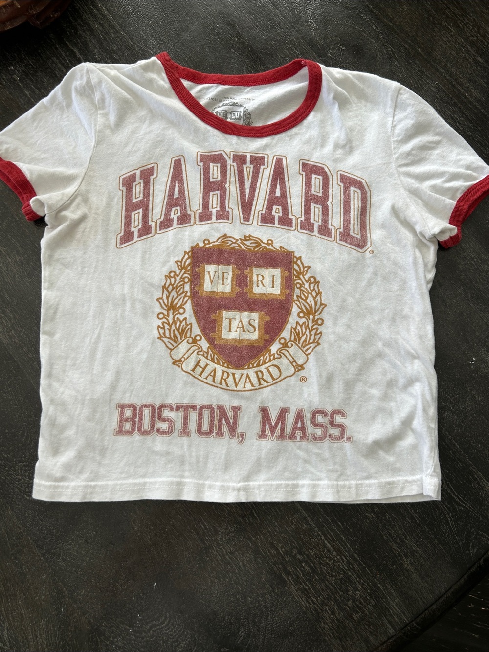 Harvard White & Red Ringer T-Shirt